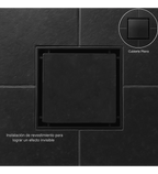 Rejilla Piso Invisible 10cm x 10cm Negro Mate - Aqua center 
