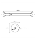 Barra De Seguridad Acero Inoxidable 50cm Satin - Aqua center 