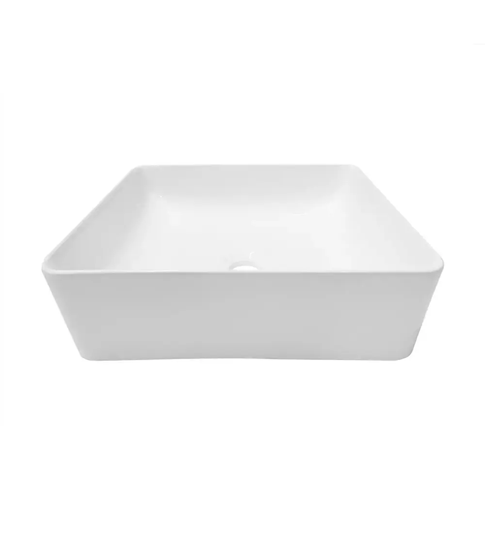 Lavamanos Cerámica Sobreponer Cuadrado Blanco 31x31
