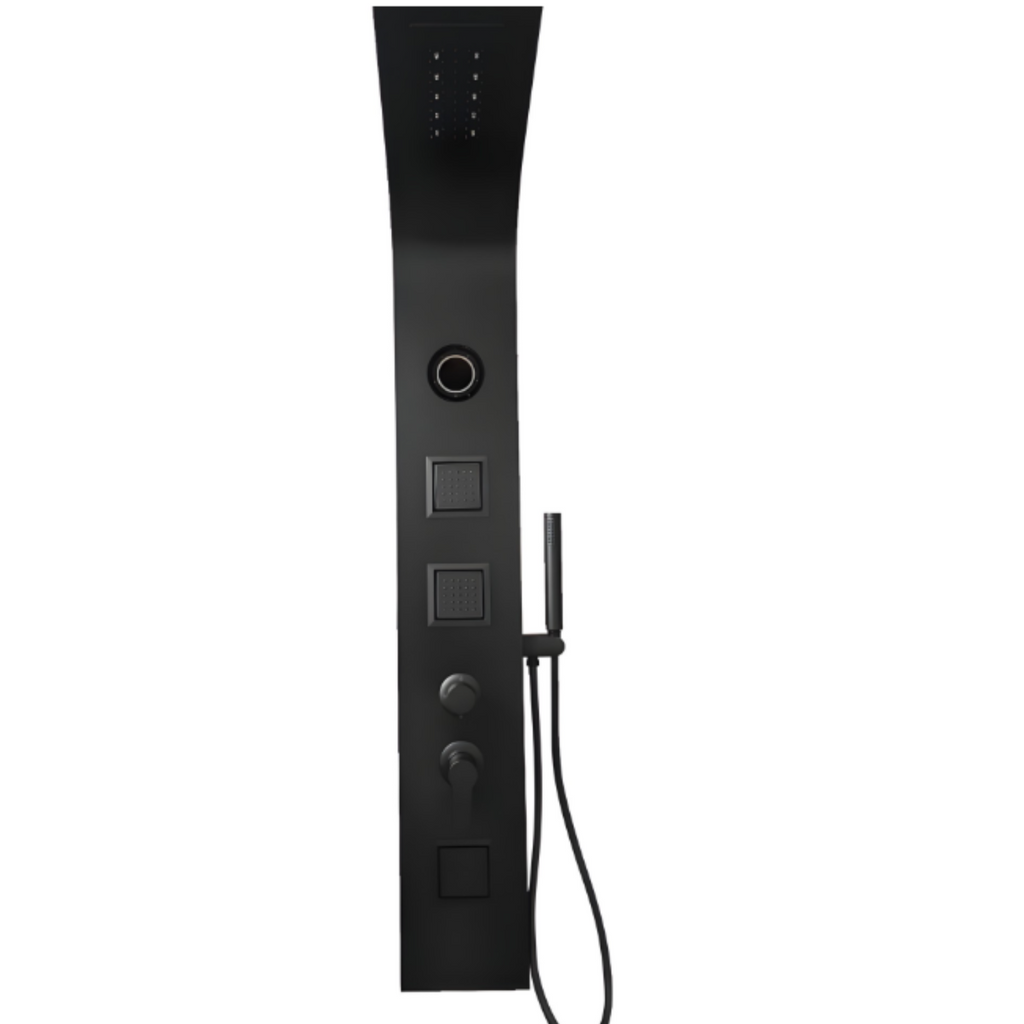 Torre Ducha Para Baño Con Luz Led Y Bluetooth Negra