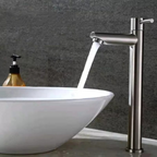 Griferia Alta Agua Fria Inox Lavamanos Pico Recto