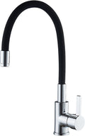 Griferia lavaplatos cuello flexible negro