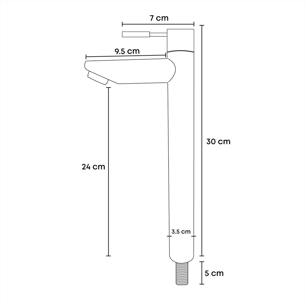 Griferia Alta Agua Fria Inox Lavamanos Pico Recto