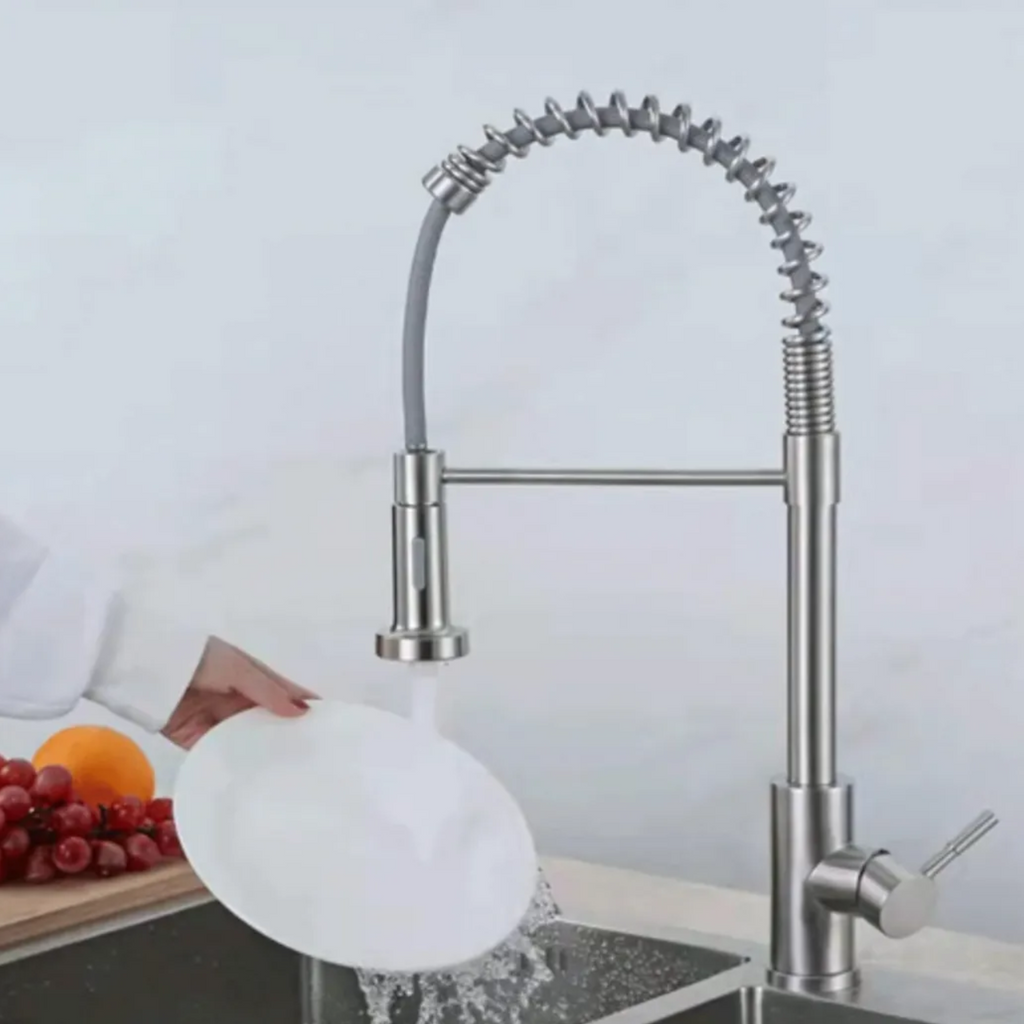 Grifo de Cocina Tipo Industrial con Ducha Flexible – Acero Inoxidable | Alto Rendimiento Profesional - Aqua center 