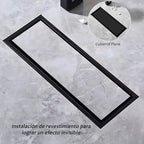 Rejilla Rectangular Piso Invisible 30x10cm Negra