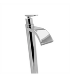 Grifería Lavamanos Alta Agua Fría Cascada Metálica Cromada 31 cm - Aqua center 