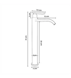 Grifería Lavamanos Alta Agua Fría Cascada Metálica Cromada 31 cm - Aqua center 