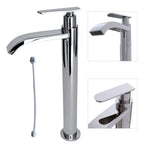 Grifo Llave Alta Tipo Cascada Cromada Agua Fría para Lavamanos - Aqua center 
