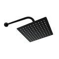 Ducha 10 Pulgadas Negra Cuadrada + Brazo Tubular Negro 38cm