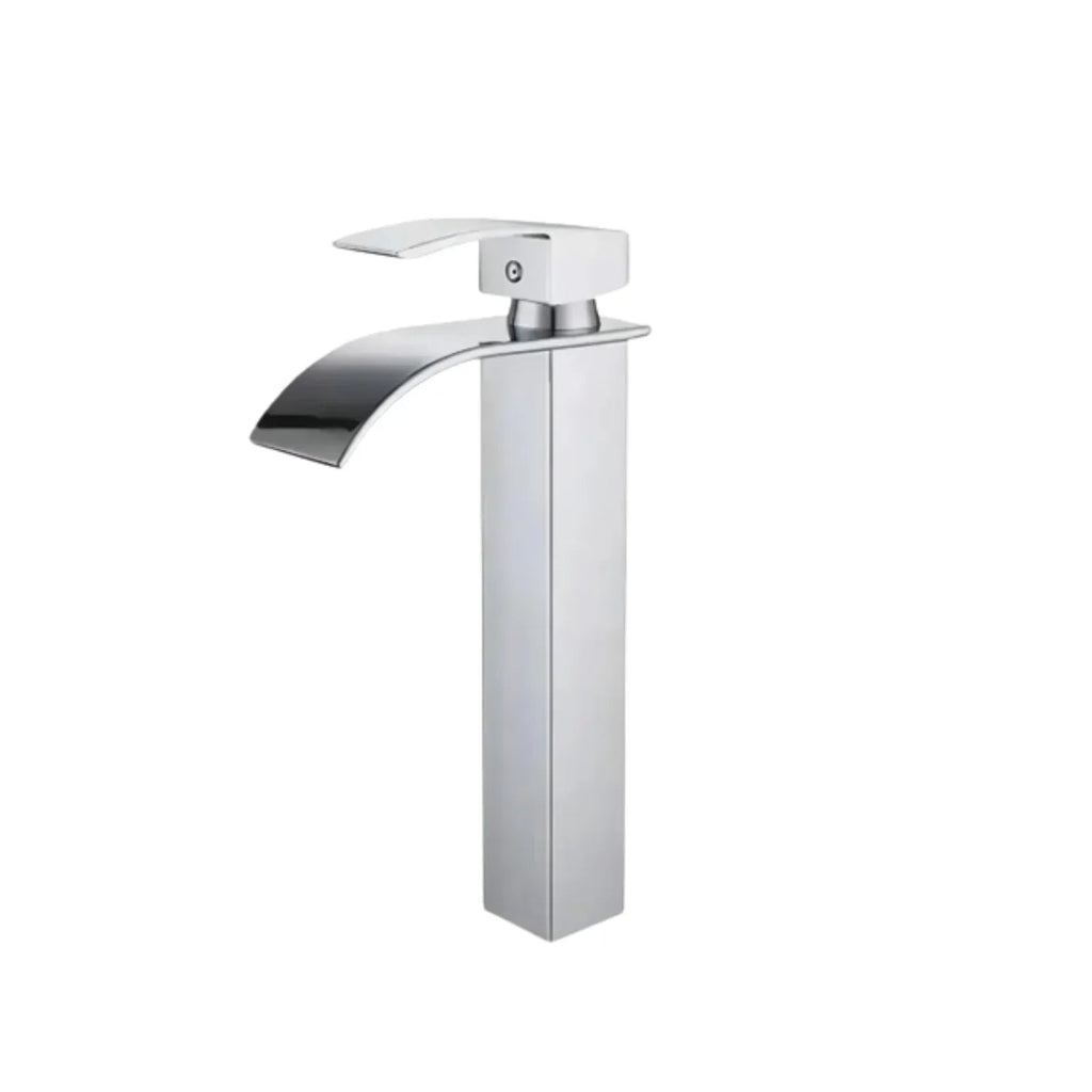 Grifo lavamanos monocontrol cascada alto acero 304 - Aqua center 