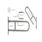 Barra de seguridad abatible 70 cm en acero inoxidable - Aqua center 