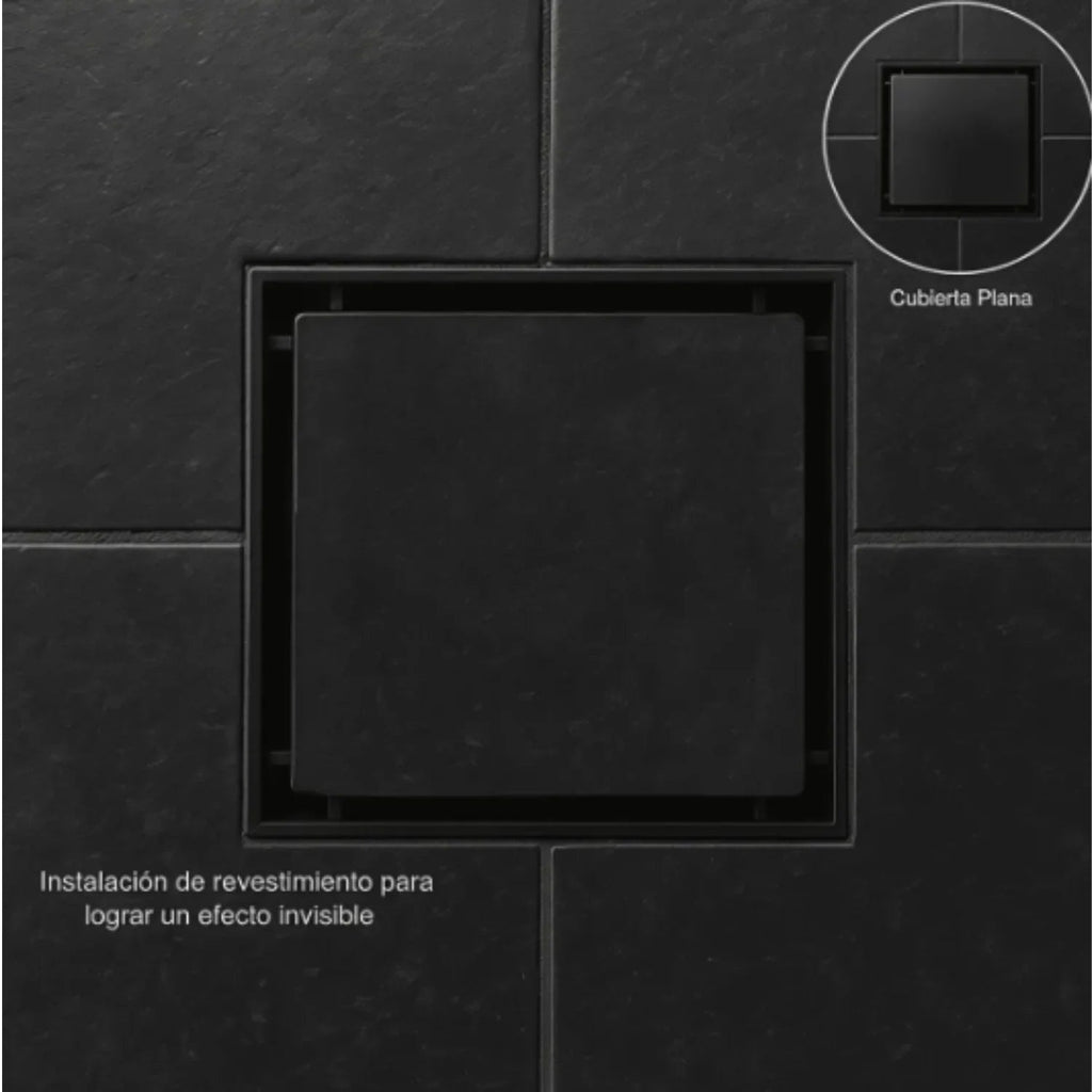 Desagüe al Piso Invisible 10x10 Negro – Elegancia que se Oculta - Aqua center 